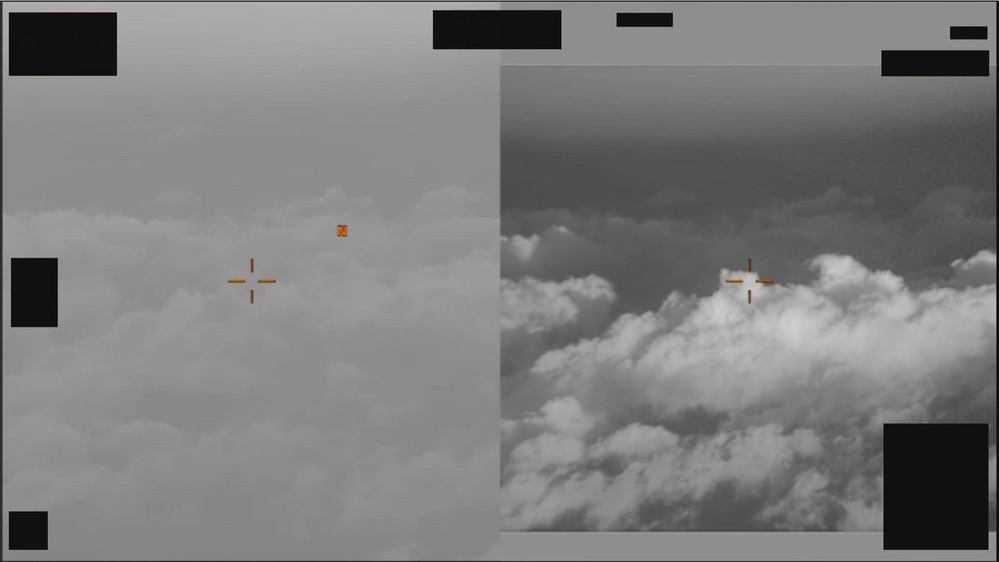 Official PR28 frame showing a split sensor display above clouds