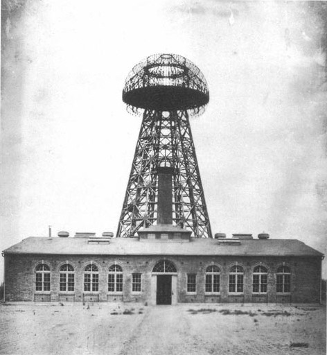 Nikola Tesla's Wardenclyffe tower and laboratory at Shoreham in 1904